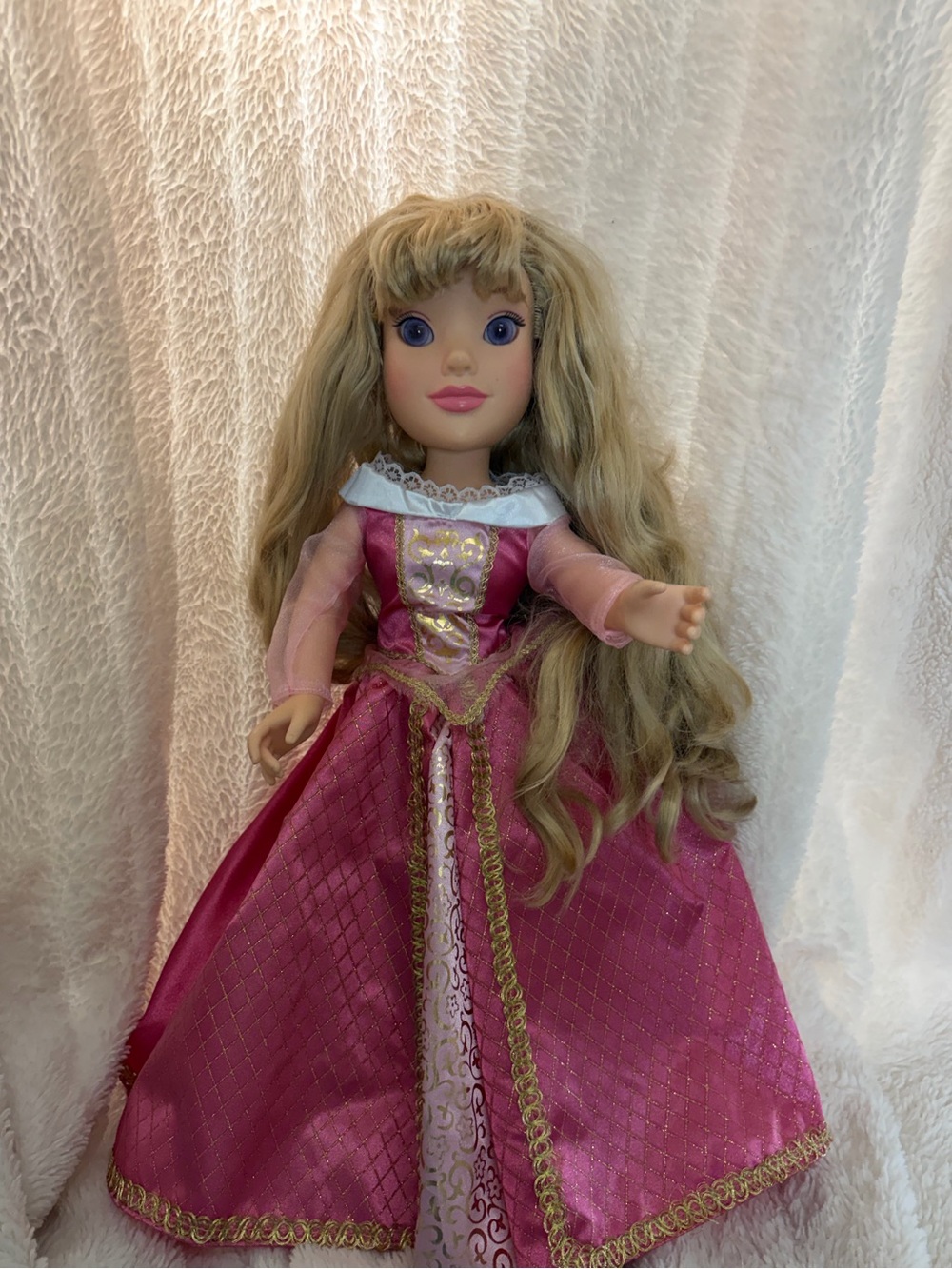 Disney Aurora-Style Princess Doll in Pink and Gold